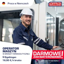 [PL] Niemcy-Eigeltingen Operator maszyn w branzy farmaceutycznej Darmowe zakwaterowanie